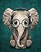 Produktbild ABEUTY Wandkunst Elefant Tier Headset Malen nach Zahlen, DIY Ölgemälde auf Leinwand Gemälde 40x50cm