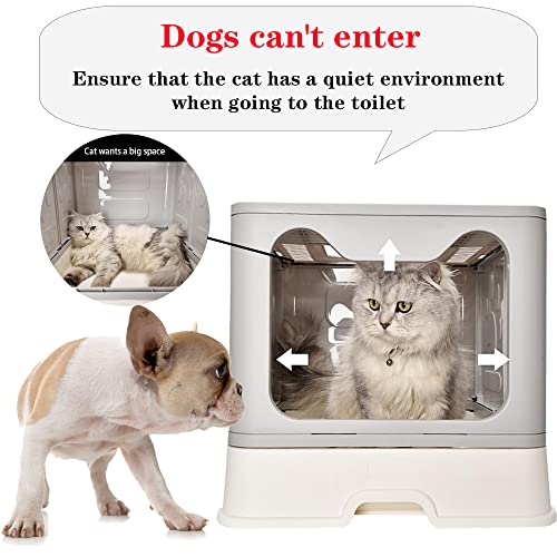 Arenero plegable para gato con tapa y pala, grande miniatura 3