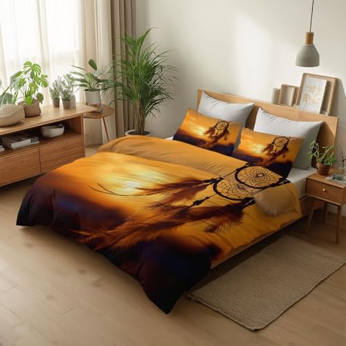 Parure de Couette Couleur Orange 160x200 cm Douceur Thermorégulatrice Réversible - 4