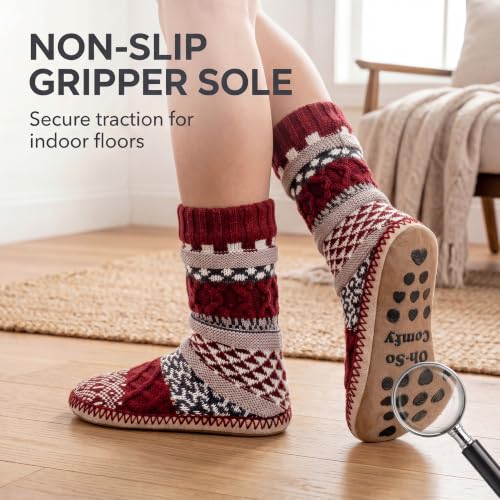 Image of cosyone1997 Slipper Socks for Women Warm Fuzzy Non Slip Soft Sole