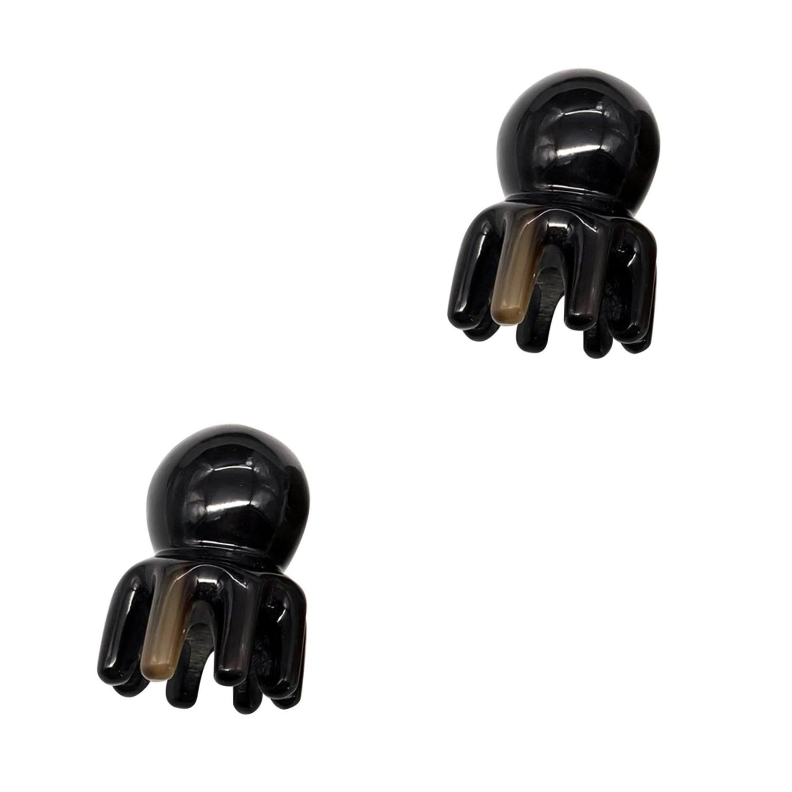 FRCOLOR 2 Stk Octopus Massagekamm Haarmassagegerät Kopfhautmassagegerät Reise Haarkamm Haarkamm-reinigungswerkzeug Werkzeug Zum Muskelkratzen Haare Auslösen Hornkamm Black Hornverbrauch