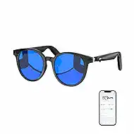 GetD Smart Glasses for Men & Women - Bluetooth AI Glasses with Blue Mirror Lens, Polarized, Speaker, AI Translator, 11H Battery, for Sports Daily Driving Meeting Travel