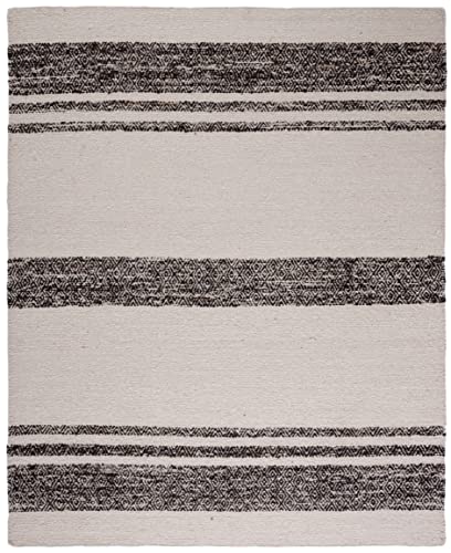 SAFAVIEH Area Rug 8x10 - Natura Collection - Large - Black & Ivory, Handmade Wool, Ideal for Living Room, Bedroom, Dining Space (NAT328Z) - Image 3