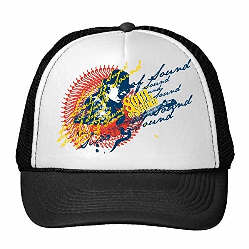 Casquette de camionneur fraîcheur contre le soleil motif musique graffiti jaune bleu