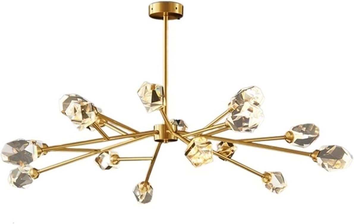 Jybnbbe Light Chandeliers Luxury All Copper Crystal Chandelier Living Room Lamp Art Bedroom Hall Lamp,18 Head