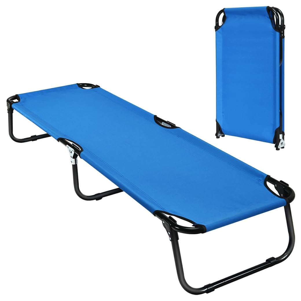 KOMFOTTEU Cama Plegable de Camping con Estructura de Metal, Carga 150 kg