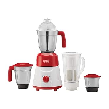 Borosil 750W Mixer Grinder 4 Jar, Red