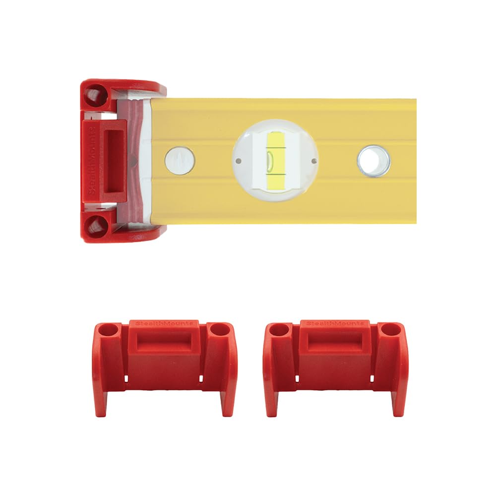 Stealthmounts Red Universal Level Holder 1-Pack | Locking Mounts For Spirit Levels | Fits All Brands | Tool Storage Brackets For Truck Or Workshop | Made In The Uk (Red)
