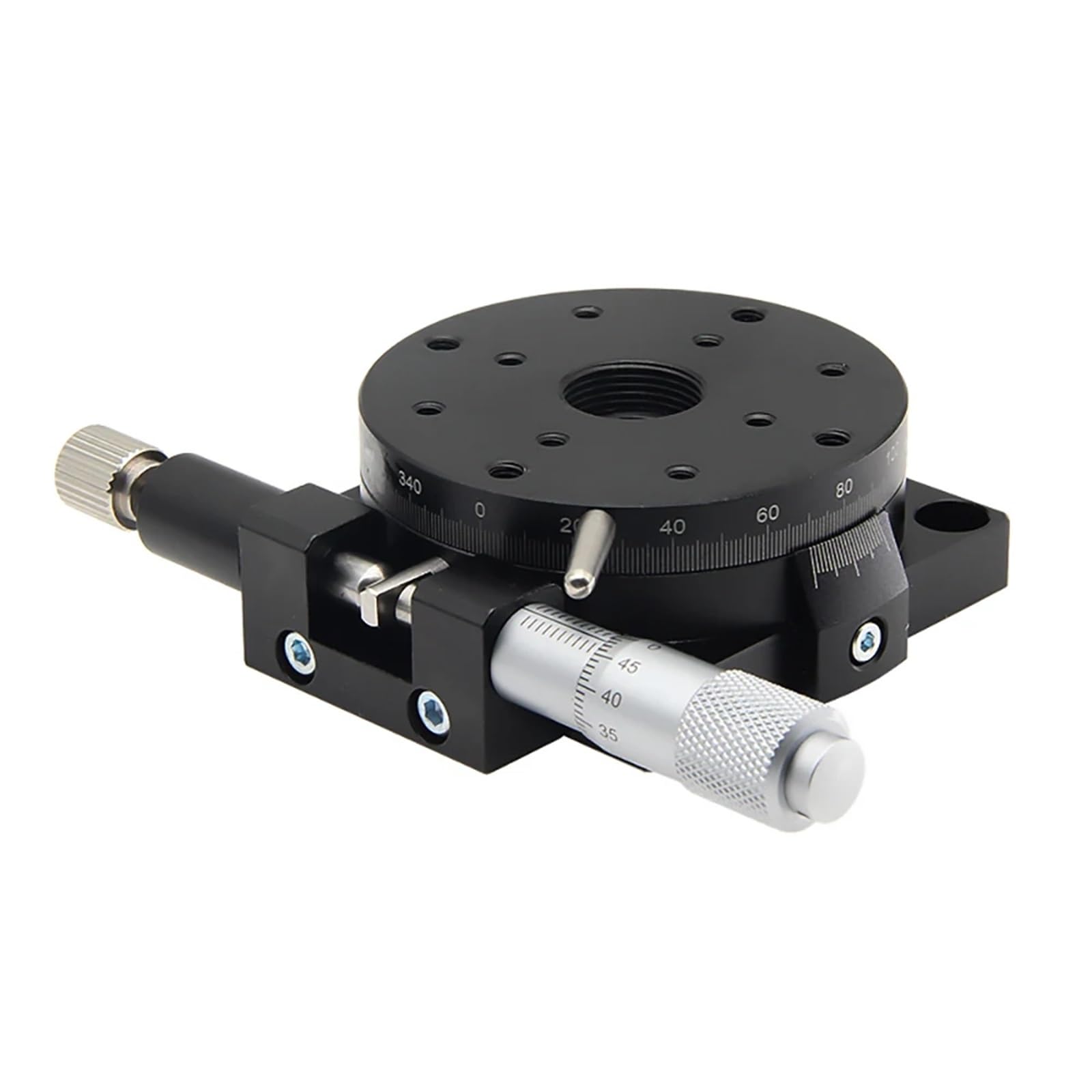 R-Achse 80 mm RSP80-L 360 Grad Hochpräzisions-Drehschiebetisch, Tischwinkel manuell einstellbar, Plattform, optisches Mikrometer