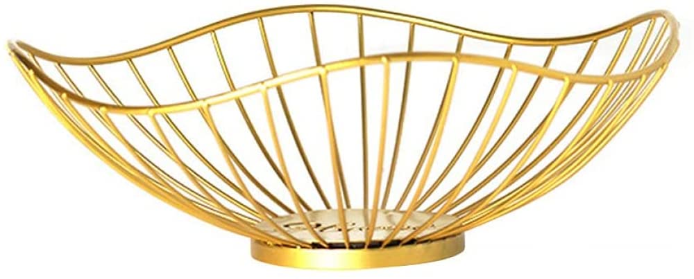 CNfhFRY fruit bowl， Iron Vegetable Fruit Bowl Dish Washing Storage Basket Bread Snack Plate Holder for Kitchen Counter Cabinet