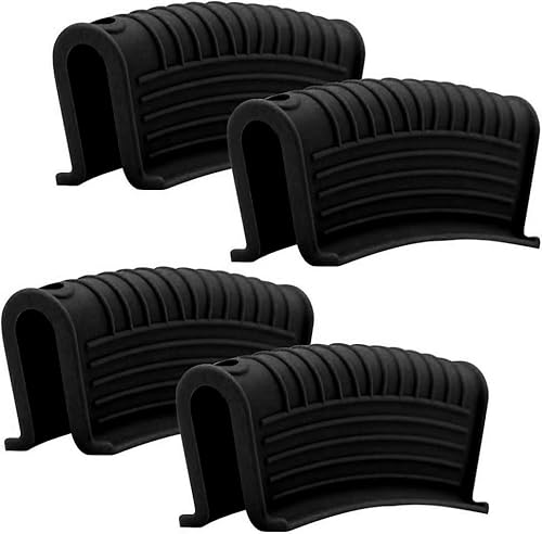 AHIW Silicone Assist Hot Pan Handle Holder Hot Skillet Handle Covers Pot Holder Sleeve Cast Iron Skillets Nonslip Heat Resistant for Enameled Griddles Casserole Frying Pans Cookware(4PACK/Black)