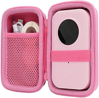 Aenllosi Twarde etui do przechowywania Phomemo D30/Phomemo D35/COLORWING D30/Memoking D30 Bluetooth drukarka etykiet (tylko etui) (różowe)