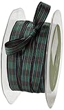 May Arts 3/8-Inch Wide Ribbon, Green and Black and Red Plaid