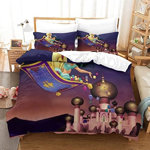Aladdin's Lamp Juego De Ropa De Cama De para Niños, Microfibra, Dibujos Animados,Aladdin Aladdin...