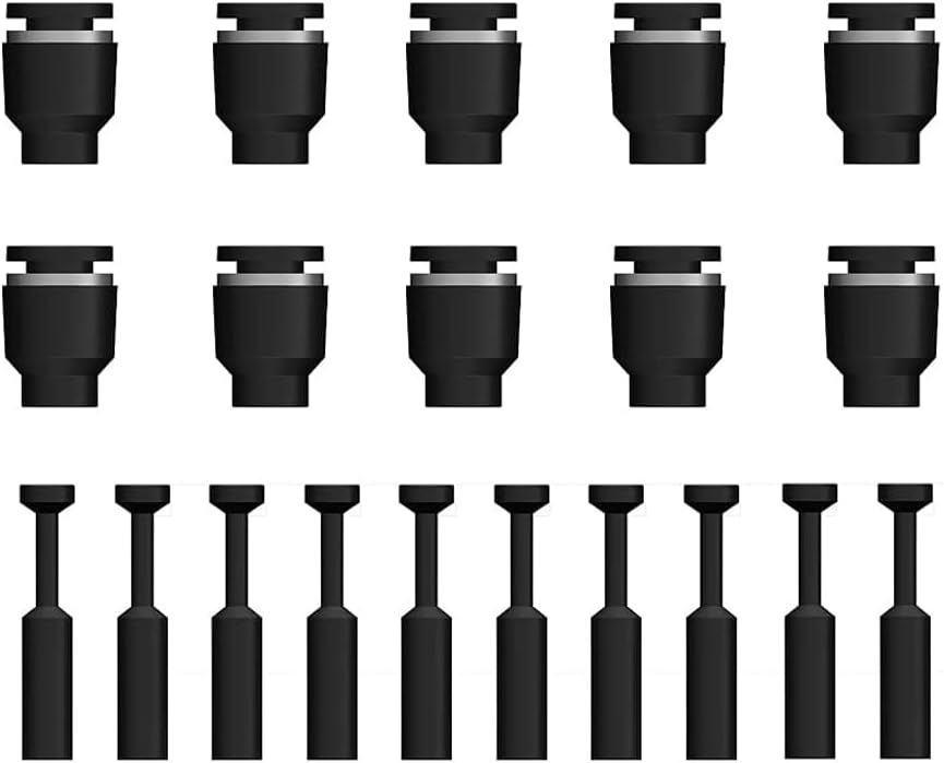 20 piezas de 516 pulgadas de tapa neumática estilo enchufe, enchufe de ajuste de empuje para conectar para tubo neumático 516 y accesorios neumáticos