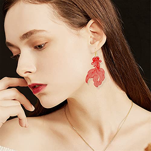 Bohemian Lightweight Hollow Goldfish Dangle Drop Earrings Unique Long Tropical Fish Earrings for Women3