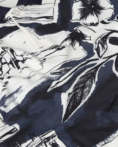 Image of MUFTI Navy Tropical Polo T Shirt