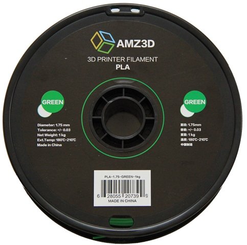 1.75mm Green PLA 3D Printer Filament - 1kg Spool (2.2 lbs) - Dimensional Accuracy +/- 0.03mm