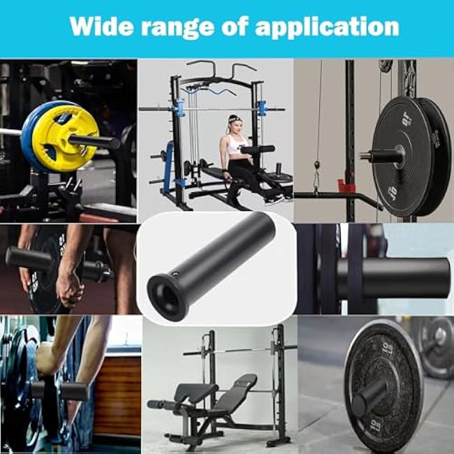 Olympic Adapter Sleeve 8 inch(2PCS),Converts 1 inch Standard Weight Plate Posts to 2 inch Olympic Weight Plate Posts,Heavy Duty Nylon and Removable end Cap