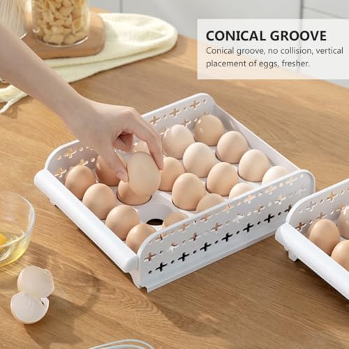 Rangement réfrigérateur œufs 20 compartiments : tiroir PP empilable - 5