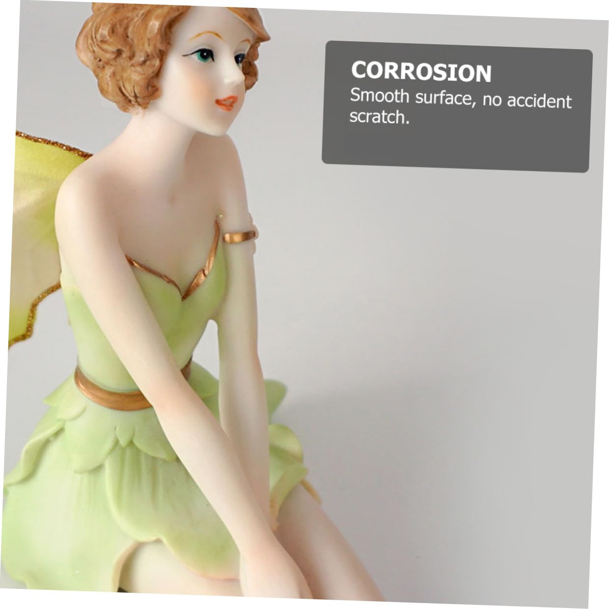Adorno de Ángel de Resina Pintado a Mano, Figura Decorativa Elegante para Jardín Miniatura o Sala, Resistente Corrosión y Delicada Hada de Flores