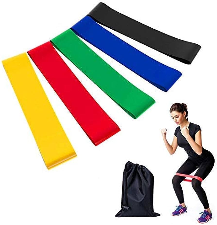 Resistance Loop Bands Set of 5 – Natural Latex Exercise Bands for Home Workout, Yoga, Pilates, Stretching, Strength Training & Physical Therapy – 5 Levels for Men & Women-image-23