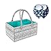 Afufu Baby Organizer, aufbewahrung wickeltisch, mit 2 Lätzchen Dreieckstuch, Filz Baby Windel Caddy Organizer Korb tragbar Storage Bin groß Kindergarten Tasche mit herausnehmbaren Trennwänden