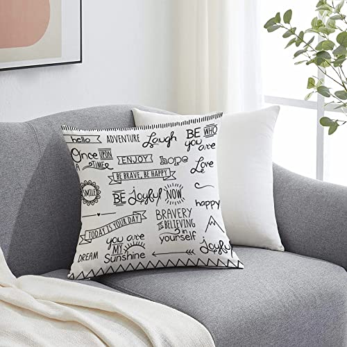 2er-Set Dekorativ Kissenbezug 45x45 cm,Abenteuer, verschiedene Zitate über Glück und Selbstwert E,Polyester Kissenbezüge Dekokissen Kissenhülle Set Kissen Fall für Sofa Auto Schlafzimmer Zuhause Dekor – Bild 5