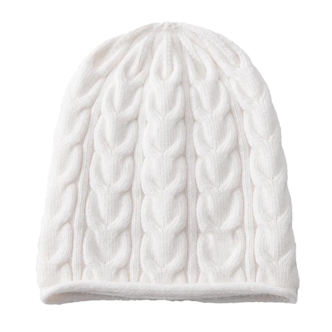Gorros Para Mujer, Gorro De Invierno Cálido De Doble Capa, Mezcla De Lana, Gorros Tejidos, Gorro Con Patrón Torcido