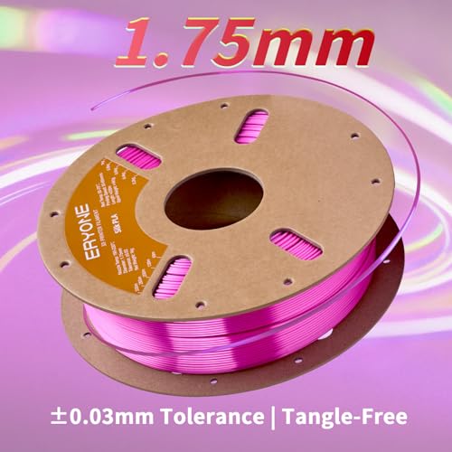 Image of ERYONE Silk PLA Filament for 3D Printer 1.75mm + /- 0.03mm, Shiny Filament 1kg (2.1lbs) /Spool, Rose Red