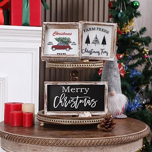 Christmas-Tiered-Tray-Decor-Merry-Christmas-Block-Sign-for-Shelf-Mantel-Farmhouse-Rustic-Christmas-Decoration-Embossed-Metal-With-Wood-Frame Christmas Tiered Tray Decor Merry Christmas Block Sign for Shelf Mantel Farmhouse Rustic Christmas Decoration Embossed Metal With Wood Frame