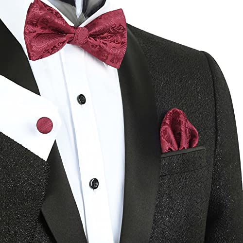 Image of Alizeal Mens Multicolored Silk Solid Cummerbund Bow Tie Set