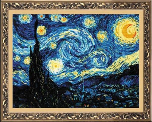 - Notte stellata da un dipinto di Van Gogh 1088 Punto croce 40x30cm kit da ricamare Disegni da Embroidery kit Set punto Kit ricamo