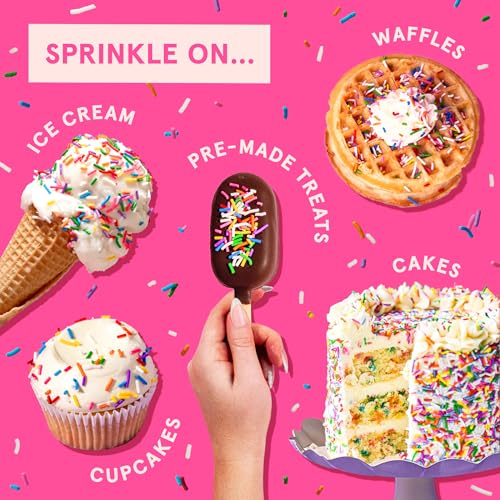 Image of Fancy Sprinkles Classic Rainbow Crunchy Jimmies | Rainbow Sprinkles for Cake, Cupcake & Cookie Decorating | Funfetti & Ice Cream Topping | Birthday & Everyday | 1 Pack (0.5c)