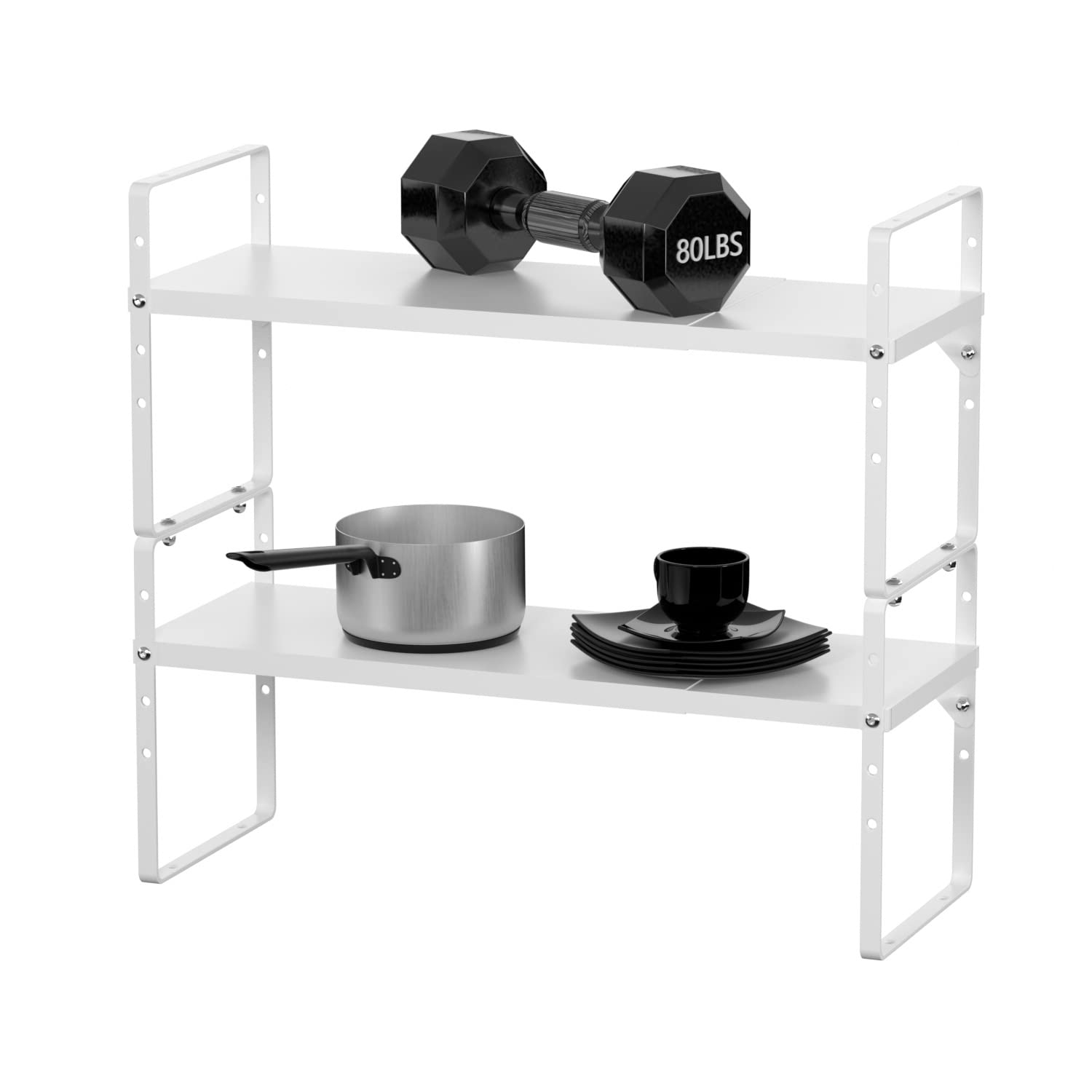 Adjustable Kitchen Countertop Organizer Expandable Cabinet Shelf Storage Rack Organization and Storage for Pantry Cabinet Kitchen Bathroom Bedroom, White, Set of 2, GNEOUS Greal (B09NVSDSG3) Amazon Price History, Amazon Price Tracker