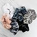 HARLOW Designer Velvet Scrunchies for hair, Big Scrunchies Velvet Packs for VSCO stuff, Hair Scrunchies - 6 Pack (Neutral)