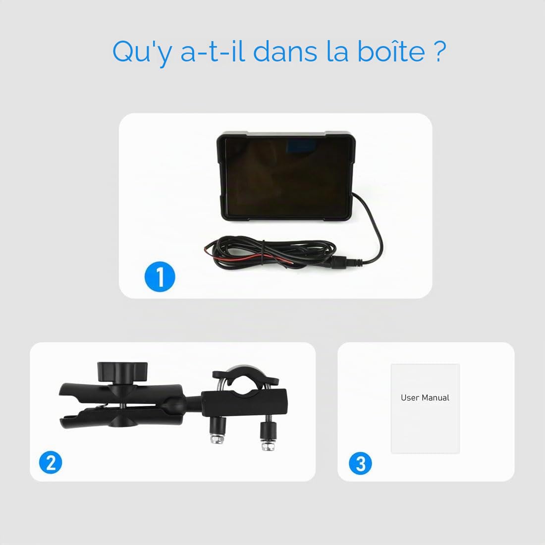 Écran Tactile Portable de 5 Pouces pour Moto, écran Tactile sans Fil CarPlay et Android Auto, Double Bluetooth, étanche IP66, Prend en Charge Siri et G-oogle Assistant