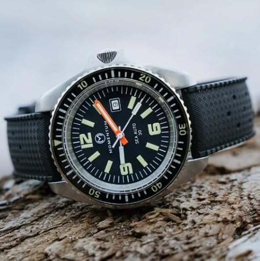 Sea Quartz Automatic on Orange Oceanflex Rubber