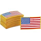 American Flag Patch, Patriotic USA Iron On Patches (3 x 0.6 x 1.9 in, 24 Pack)