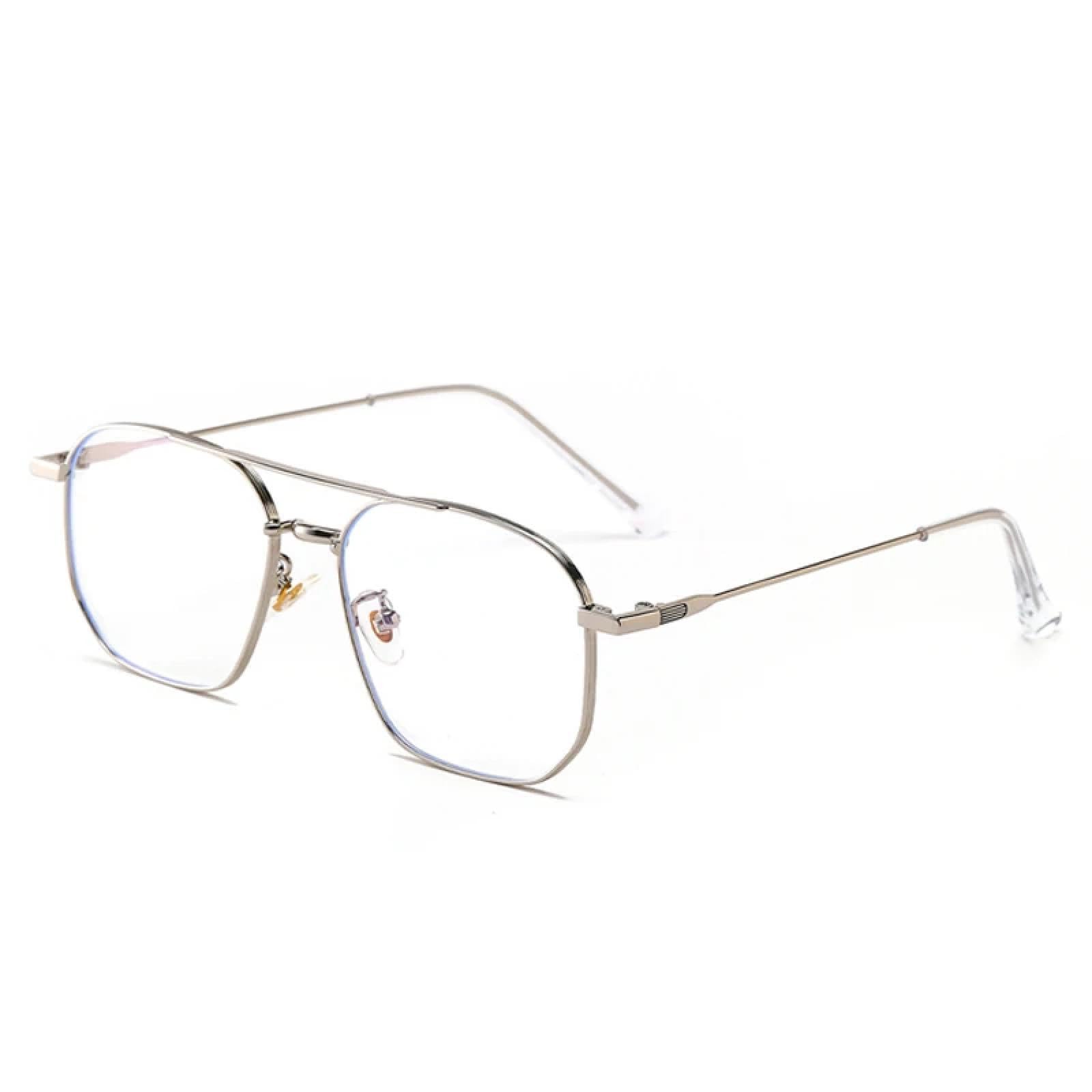 Gafas de sol con marco de metal y doble puente para mujer, lentes transparentes tipo océano, con protección UV400 para hombre