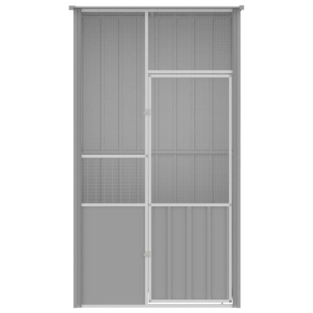 Generisch Voliere Grau 115x78x200 cm Verzinkter Stahl,Tier- & Haustierbedarf,Haustierbedarf,Vogelbedarf,Vogelkäfige & -ständer-172343