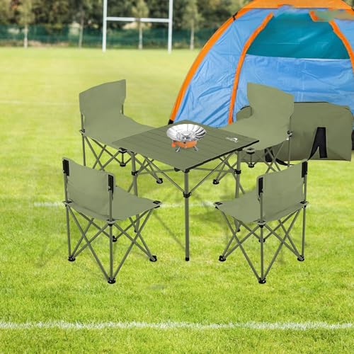Image of DOLPHY Compact Aluminium Folding Camping Table | Multipurpose Folding Camping Table with Roll-up Tabletop |Table for Camping, Fishing, Hiking, Travel, Picnic, Beach - (Square)