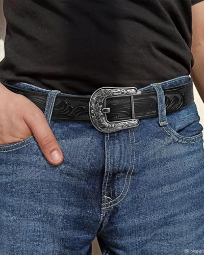 Image of BELTROAD Mens Ratchet Western Belt Leather Cowboy Belts for Men with Automatic Western Buckle Belt for Jeans Christmas Gifts