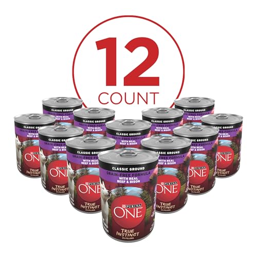 Image of Purina ONE Wet Dog Food True Instinct Classic Ground Grain-Free Formula With Real Beef and Bison High Protein Dog Food - (Pack of 12) 13 oz. Cans