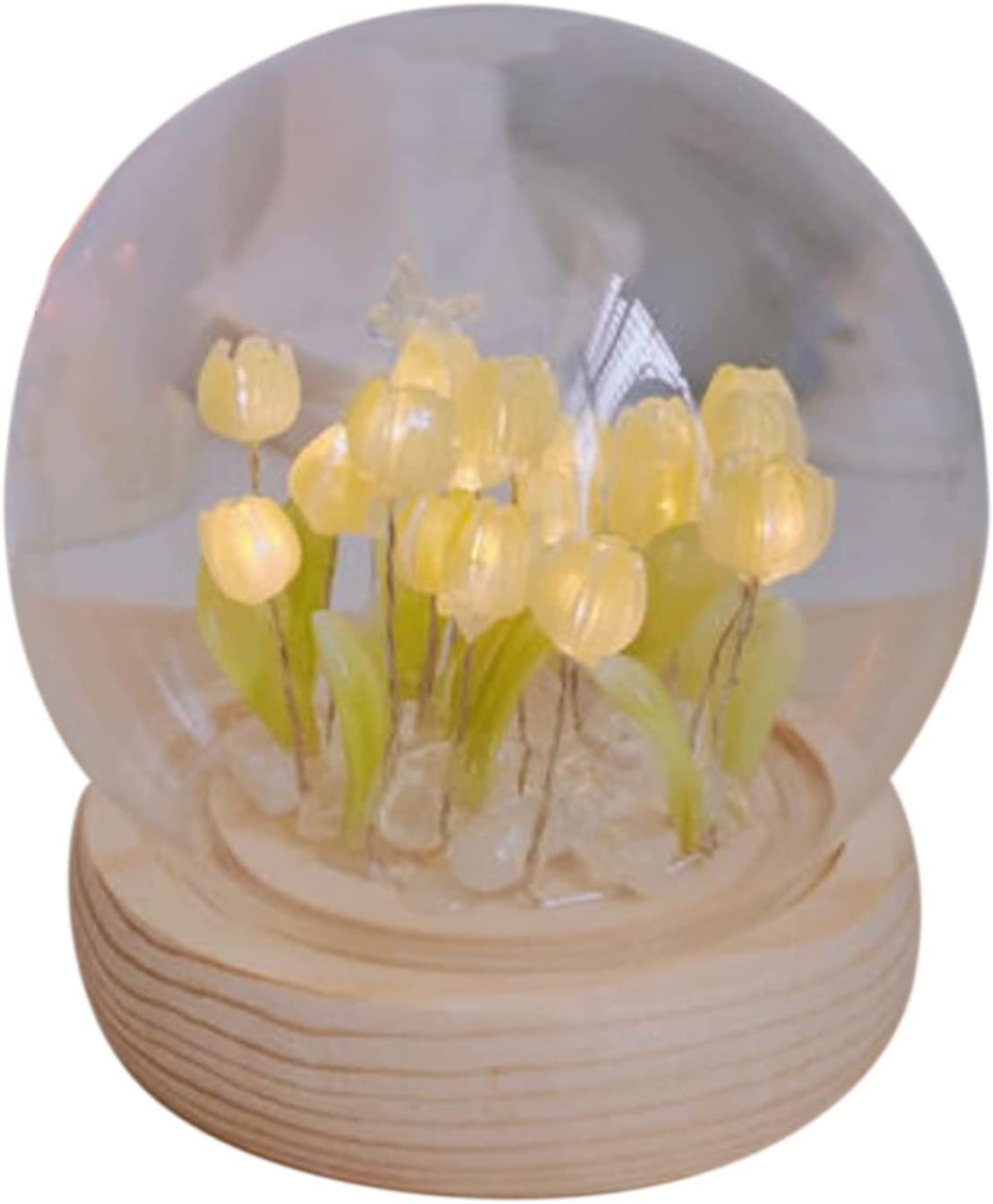 Lampada da tavolo, lampade da comodino, lampade da scrivania, lampada da tavolo LED tulipano fai da te simulazione fiore soggiorno camera da letto decorazione tulipano luce notturna alimentata a batte