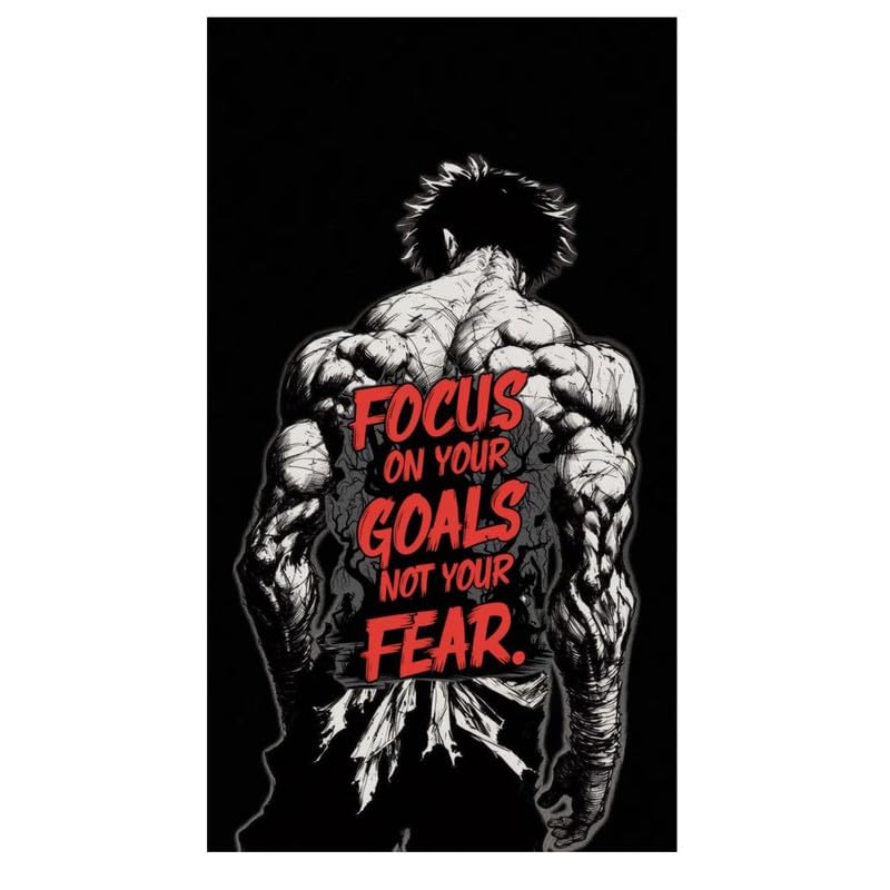 Focus on Your Goals Not Your Fear Fitness Motivation Wall Poster Vinyl Sticker for Wall Decor Self-Adhesive Vinyl Sticker Poster for Gym Workout Area Size 40x60 cm-image-18