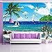 Produktbild Xbwy Benutzerdefinierte 3D Fototapete Palm Beach Küste Landschaft Schlafzimmer Sofa Tv Hintergrund Natürlichen Wandbild Tapete Für Wohnzimmer-280X200Cm