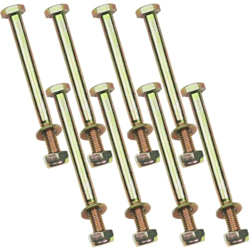 Image of M10 x 110mm Hex Bolt and Nylon Lock nut Flat Washer Assortment Kit by Color Galvanization,Alloy Steel,Grade 8.8.(8pcs Pack), 4-1 /2 inch Axle rods for kubota BX 25 Mower Deck Wheel Bolt, by Metalsuberg