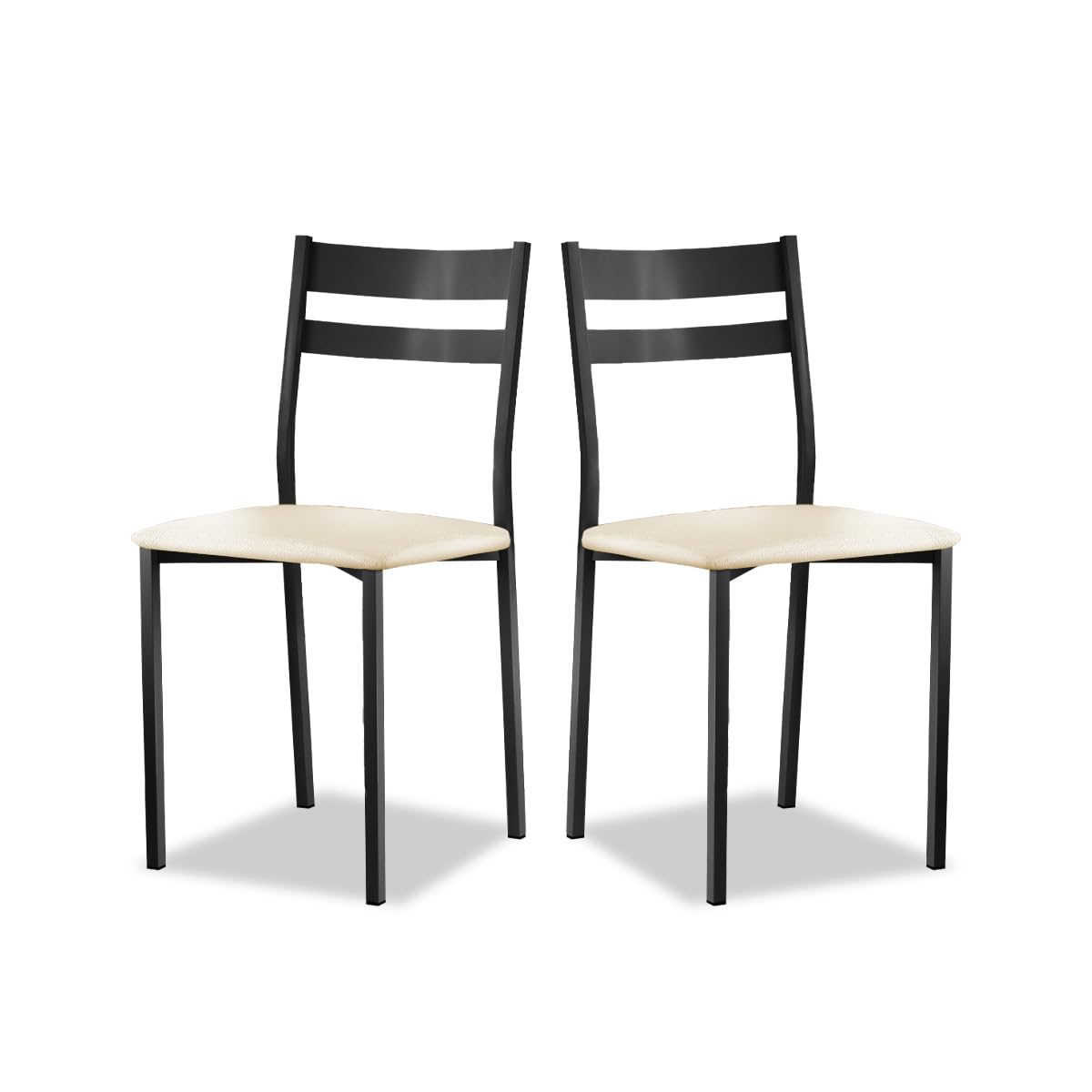 Astimesa - Silla de Comedor o Cocina de Metal Blanca - Asiento Polipiel en Color Azul - 2 Unidades - 38 cm (Ancho) x 45 cm (Alto Asiento) x 85 cm (Alto Total) x 40 cm (Fondo) — view 30