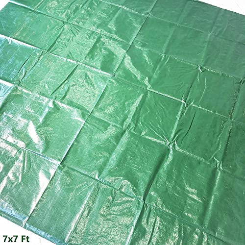 7X7Ft Waterproof Tarp Yard Garden Leaf Tarp With 4 Handles For Sandbox Cover,Outdoor Tarp,Leaf Hauler,Lawn Debris Tarp,Landscape Pruning Tarp,Tent Footprint,Camping Tarp,Patio Firepit Cover,Table Tarp #TOP7